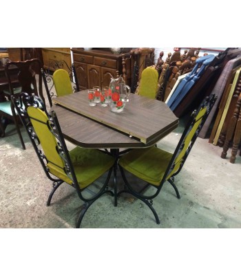 SOLD - Hexagonal Dinette Set with 4 Chairs